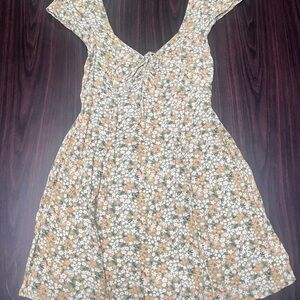 American Eagle Outfitters Floral Mini Dress - Green and Orange
